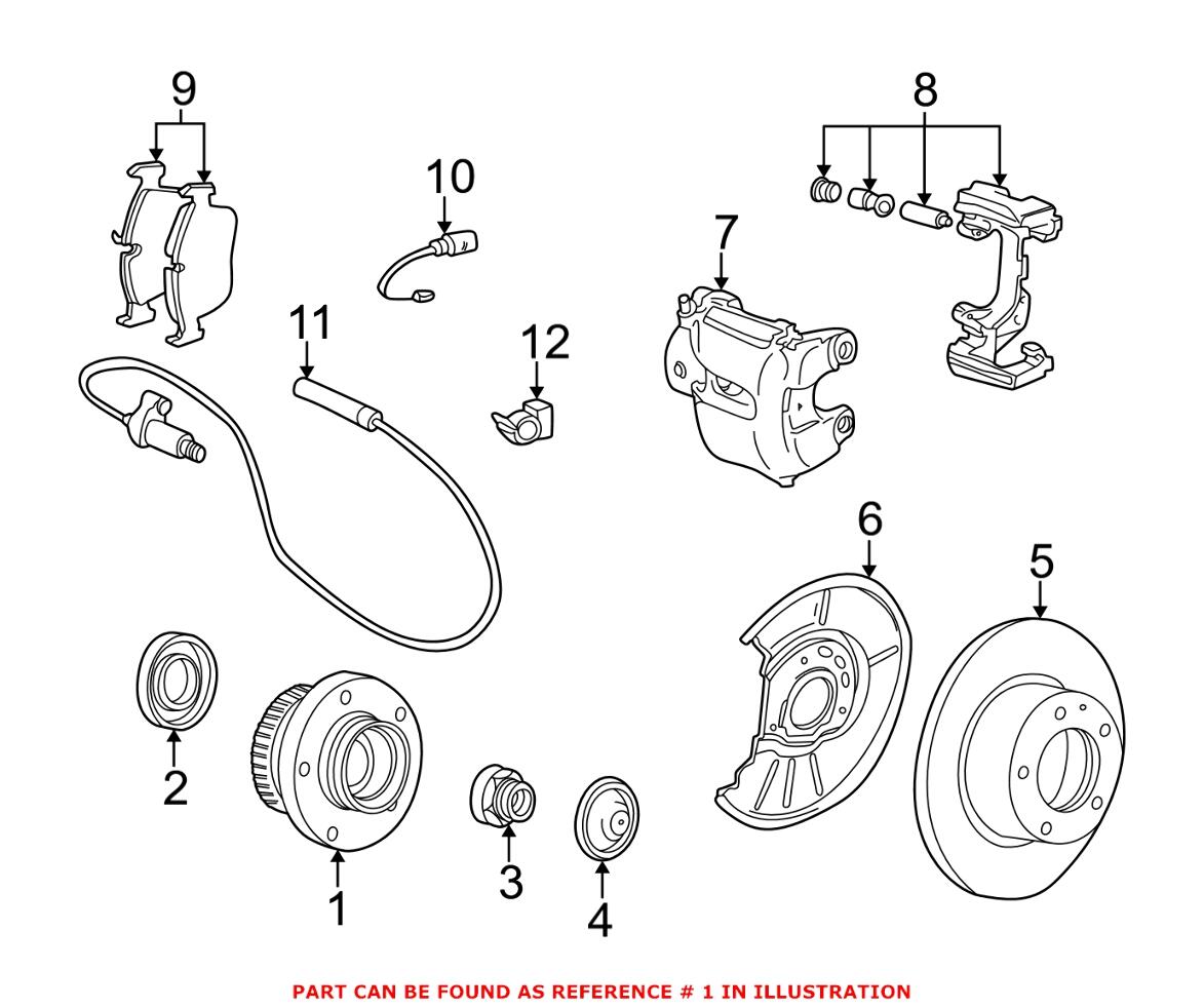 BMW Wheel Bearing and Hub Assembly - Front 31221139348